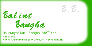 balint bangha business card